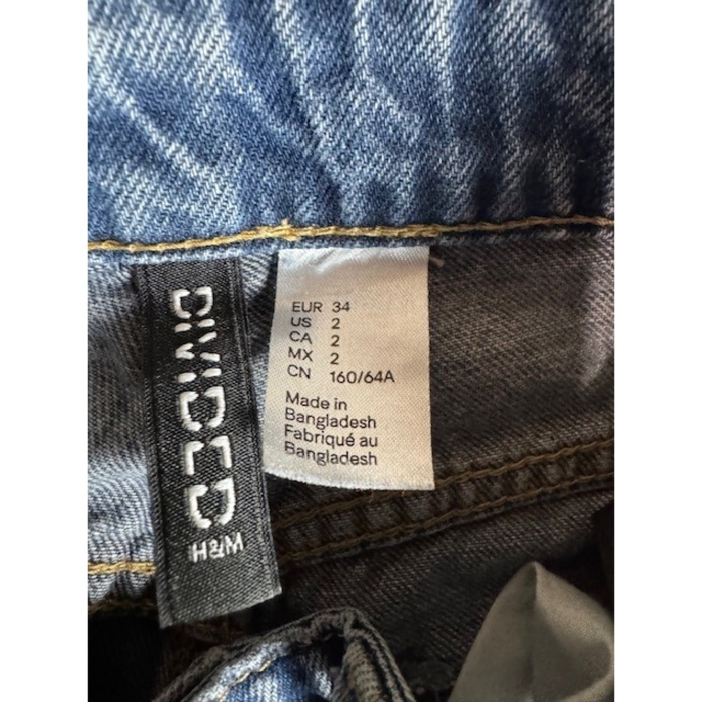 H&M Jeans Womens 2 Divided Wide Leg High Waisted Light Wash Denim 0814631023 - Picture 6 of 9